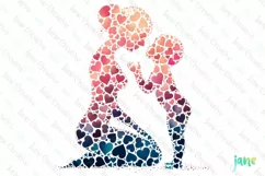 Mom And Baby Made Of Hearts Clipart Product Image 1