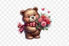 Valentine's Day Love Bear Bouquet Clipart Product Image 2