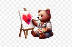 Valentine's Day Love Bear Painting A Heart Clipart Product Image 2
