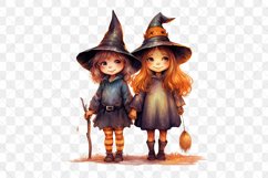 Bestie Witch Watercolor Sublimation Clipart Product Image 9