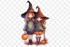 Bestie Witch Watercolor Sublimation Clipart Product Image 6