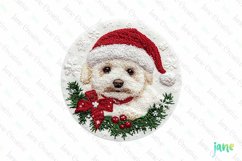 Embroidered Christmas Bichon Frisé Dog Ornament Clipart Product Image 1