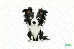 Funny Children's Border Collie Dog Book Clipart Product Image 1