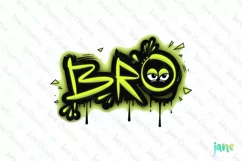 BRO Graffiti Street Art PNG Product Image 1