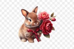 Rabbits And Camellias Bloom Clipart Product Image 2
