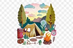 Camping Watercolor Sublimation Big Bundle Clipart Product Image 8