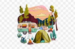Camping Watercolor Sublimation Big Bundle Clipart Product Image 7