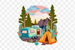 Camping Watercolor Sublimation Big Bundle Clipart Product Image 6