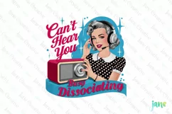Can't Hear You Vintage Girl Quotes Clipart Product Image 1