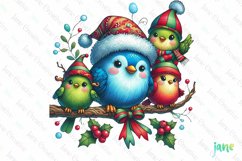 Christmas Birds Sublimation Clipart Product Image 1