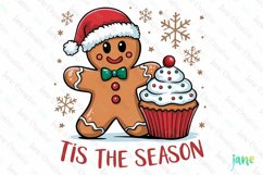 Tis The Season Christmas Gingerbread Sublimation Product Image 1