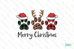 Merry Christmas Paws Sublimation Clipart Product Image 1