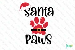 Santa Paws Christmas Paws Sublimation Clipart Product Image 1