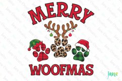 Merry Woofmas Christmas Paws Sublimation Clipart Product Image 1
