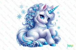 Christmas Unicorn Clipart Sublimation Product Image 1
