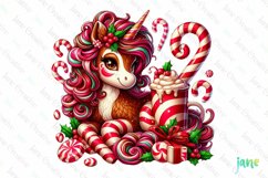 Christmas Unicorn Clipart Sublimation Product Image 1