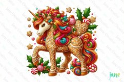 Christmas Unicorn Clipart Sublimation Product Image 1