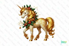 Christmas Unicorn Clipart Sublimation Product Image 1