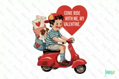 Come Ride With Me, My Valentine Vintage PNG Product Image 1