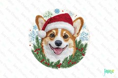 Embroidered Christmas Corgi Dog Ornament Clipart Product Image 1