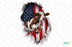 American Cow Takes A Leap Clipart Product Image 1