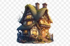 Cozy Cottage Watercolor Sublimation Clipart Product Image 6