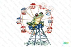 Cute Frog with Flag American Clipart Product Image 1
