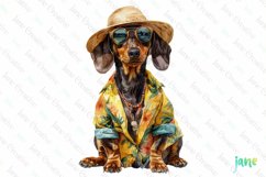 Summer And Dachshund Dog Clipart Product Image 1