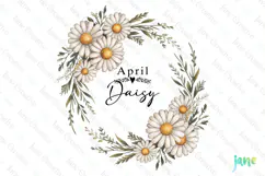 April - Watercolor Daisy Birth Month Flower Clipart Product Image 1