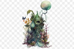Dark Witch Watercolor Sublimation Clipart Product Image 9