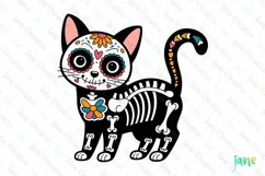 Bengal Day of The Dead Cat Sublimation Clipart Product Image 1