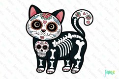 Ragdoll Day of The Dead Cat Sublimation Clipart Product Image 1