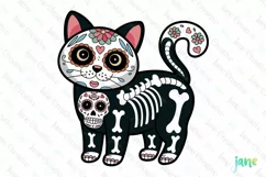 Ragdoll Day of The Dead Cat Sublimation Clipart Product Image 1