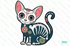 Sphynx Day of The Dead Cat Sublimation Clipart Product Image 1