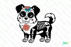 Border Collie Day Of The Dead Dog Sublimation Clipart Product Image 1