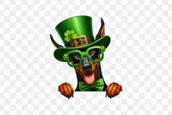 Doberman St Patrick’s Day Peeking Dog Product Image 2