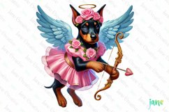Doberman Pinscher Dogs Cupid Valentine’s Day Sublimation Product Image 1