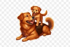 Baby On Mothers Back Dog Clipart Product Image 2