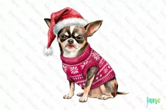 Little Christmas Chihuahua Dog Clipart Product Image 1