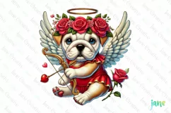 English Bulldog Dogs Cupid Valentine’s Day Sublimation Product Image 1