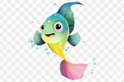 Animals Under The Sea Watercolor Sublimation Clipart Product Image 4