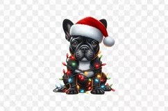 French Bulldog Wrapped In Christmas Lights Clipart Product Image 2