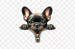 Cute Zipper French Bulldog Clipart Product Image 2