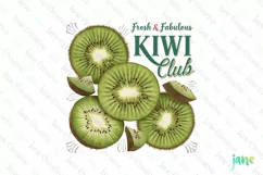 Fresh & Fabulous Kiwi Club Vintage Fruit Clipart Product Image 1