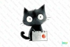 Funny Black Cats Sublimation Clipart Product Image 1