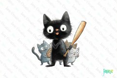 Funny Black Cats Sublimation Clipart Product Image 1