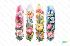 Garden Brushstroke Clipart Sublimation Product Image 1