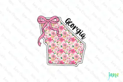 Georgia Floral Coquette PNG - 50 States Design Product Image 1