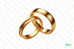 Gold Wedding Bands Sublimation Clipart Product Image 1