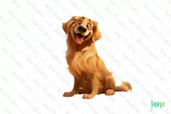 Golden Retriever Dog Caricature Clipart Product Image 1